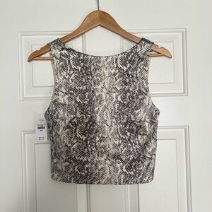 Abercrombie & Fitch Snake Print Sleeveless Crop Top Size Small NWT